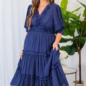 Elegant Navy Blue Women's Dress